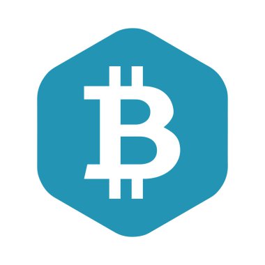 Bitcoin simgesi. Aynı isimdeki bir birimi kullanarak şifreli güvenlik sistemlerini kullanarak işlemleri hesaplayan bir paylaşımcı ödeme sistemi. Tasarım ve ağ izole edilmesi için vektör illüstrasyonu.