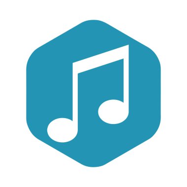 Not simgesi. Medya sembolü. Müziği. Beyaz arkaplanda izole edilmiş tasarım ve ağ için vektör illüstrasyonu.