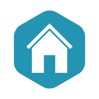 Ev ikonu. Ana sayfa sembolü basit, düz bir şekilde. Beyaz arkaplanda izole edilmiş tasarım ve ağ için vektör illüstrasyonu.