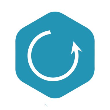 Simgeyi güncelle. Sembolü basit ve düz bir şekilde güncelle. Beyaz arkaplanda izole edilmiş tasarım ve ağ için vektör illüstrasyonu.