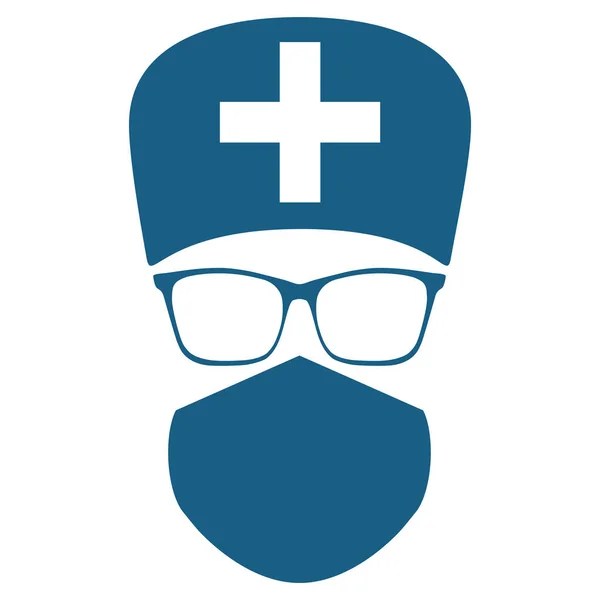Ícone Médico Com Uma Máscara Médica Homem Chapéu Com Uma — Vetor de Stock