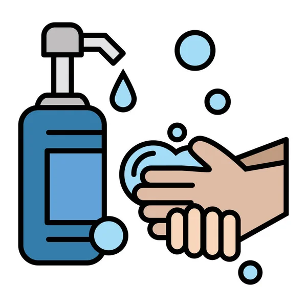 Soap Antiseptic Bottle Dispenser Disinfecting Agents Hand Washing Hygiene Care — Stock Vector