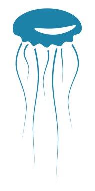 Denizanasının simgesi. Deniz hayatı. Beyaz arkaplanda izole.