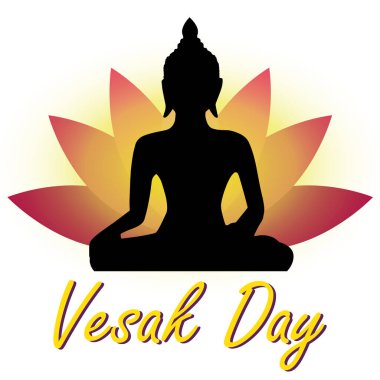 Vesak günü. Budizm 'in kurucusunun doğduğu gün, aydınlanma ve ölümü. Günün logosu..