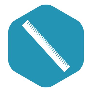 Cetvel simgesi. Ofis ölçüm aleti. Beyaz arkaplanda izole edilmiş tasarım ve ağ için vektör illüstrasyonu.