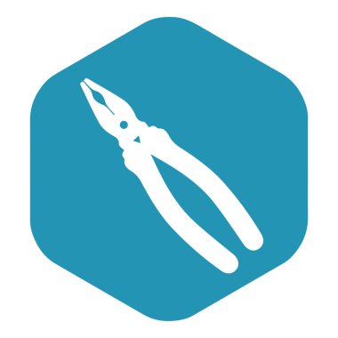 Kerpeten ikonu. Farklı şekillerin parçalarını sıkmak ve kavramak için tasarlanmış çok fonksiyonlu bir el aracı. Tasarım ve web için beyaz bir arkaplanda izole edilmiş vektör illüstrasyonu.