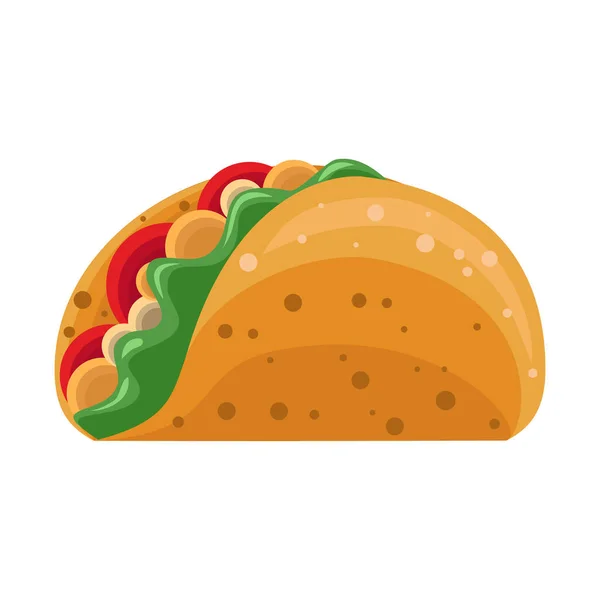 Taco Comida Tradicional Mexicana Delicioso Plato Mexicano Ilustración Vectorial Aislada — Vector de stock