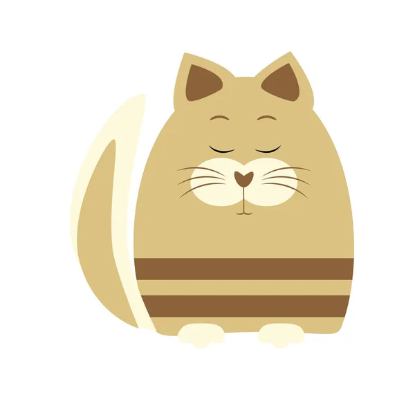 Cute kreskówki brązowy kot — Zdjęcie stockowe