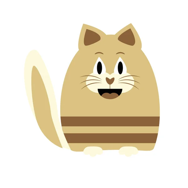 かわいい漫画茶色の猫 — ストック写真