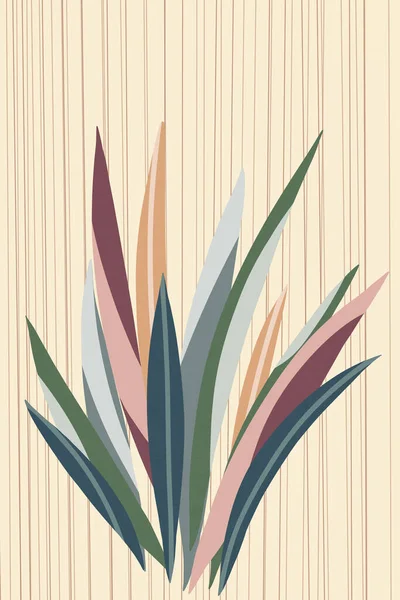 Iluustratie Met Bladeren Planten Handgetekende Naadloze Illustratie Met Abstracte Bladeren Stockafbeelding