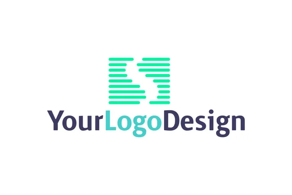 S harfi logo tasarımının vektör çizimi. Beyaz bir arkaplanda izole edilmiş.