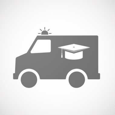 Bir mezuniyet kap ile izole ambulans simgesi