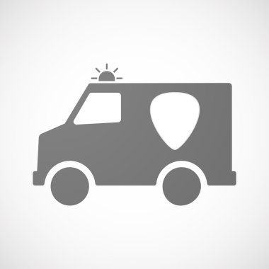 Bir mızrap ile izole ambulans simgesi
