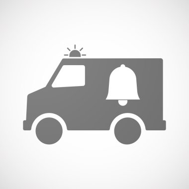 Bir çan ile izole ambulans simgesi