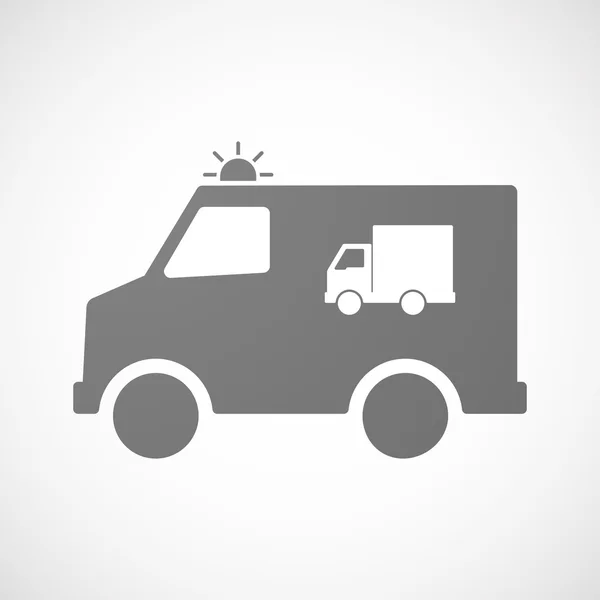 Ізольована значок швидкої допомоги з вантажівкою — стоковий вектор