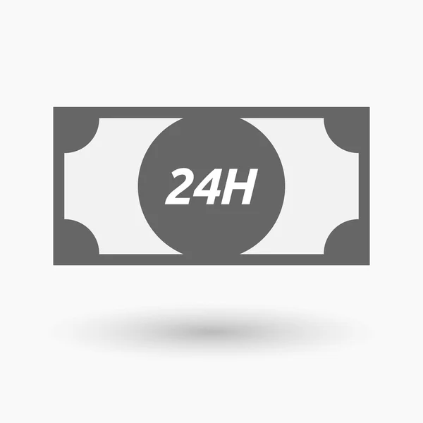 Ícone de nota bancária isolado com o texto 24H —  Vetores de Stock