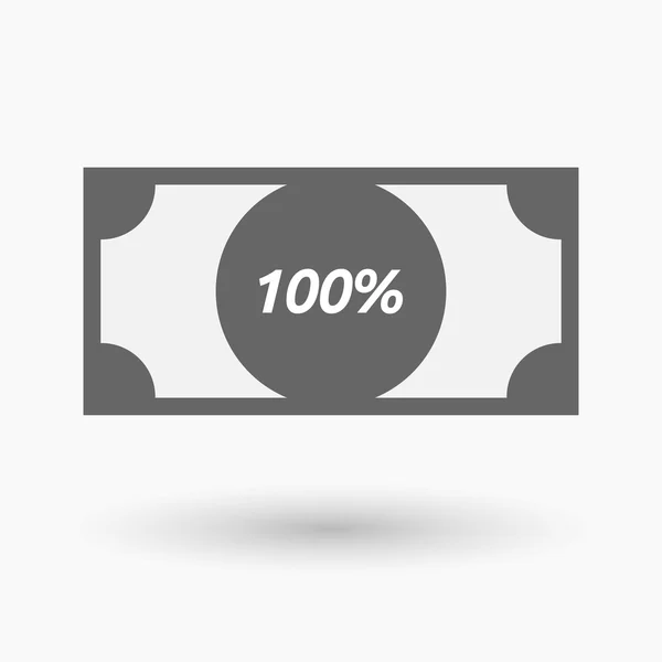 Isolated bank note icon with    the text 100% — Stockvector