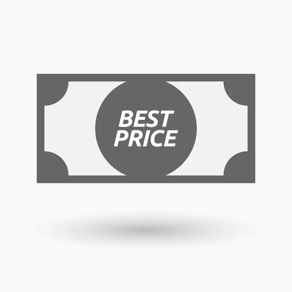 Geïsoleerde bankbiljet icoon met de tekst beste prijs — Stockvector