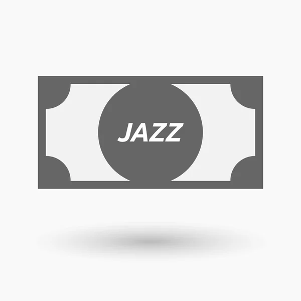 Isolated bank note icon with    the text JAZZ — Stock Vector