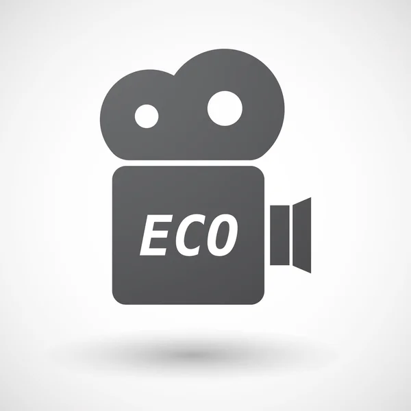 Ícone de câmera de filme isolado com o texto ECO — Vetor de Stock