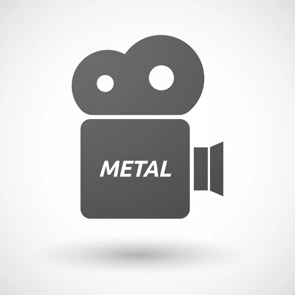 Ícone de câmera de filme isolado com o texto METAL — Vetor de Stock