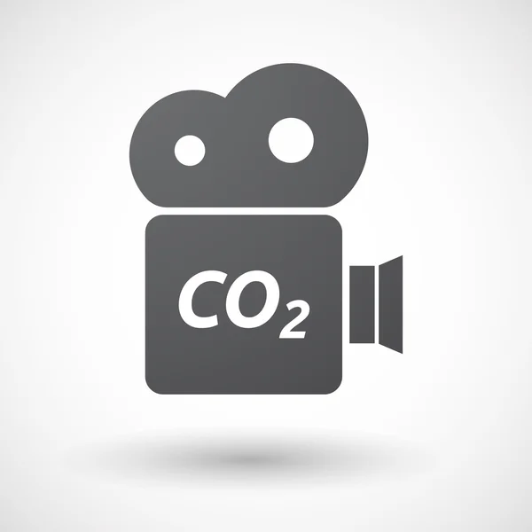 Isolated film camera icon with    the text CO2 — Stock Vector