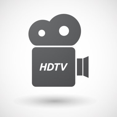 İzole film kamera simgesi metin Hdtv ile