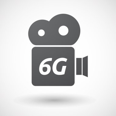 İzole film kamera simgesi 6g metinle