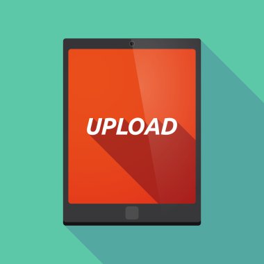 Uzun gölge tablet Pc ile metin Upload