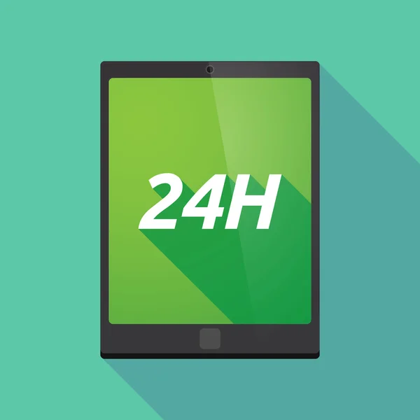 Μεγάλη σκιά tablet Pc με το κείμενο 24h — Διανυσματικό Αρχείο