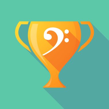 Uzun gölge Altın Ödülü Kupası F nota anahtarı ile