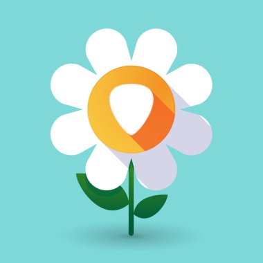 Uzun bir mızrap ile gölge papatya çiçek