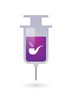 Bir sigara boru ile izole şırınga