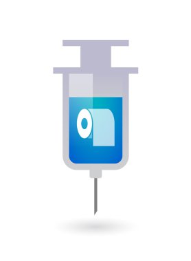 Bir tuvalet kağıdı ile izole şırınga rulo