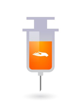 Bir el sunan izole şırınga