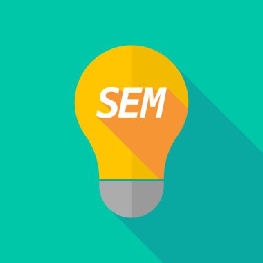 Uzun metin Sem ile gölge ampul simgesi