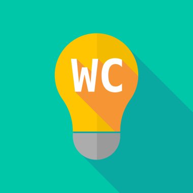 Uzun metin Wc ile gölge ampul simgesi
