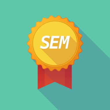 Uzun gölge rozeti metin Sem ile