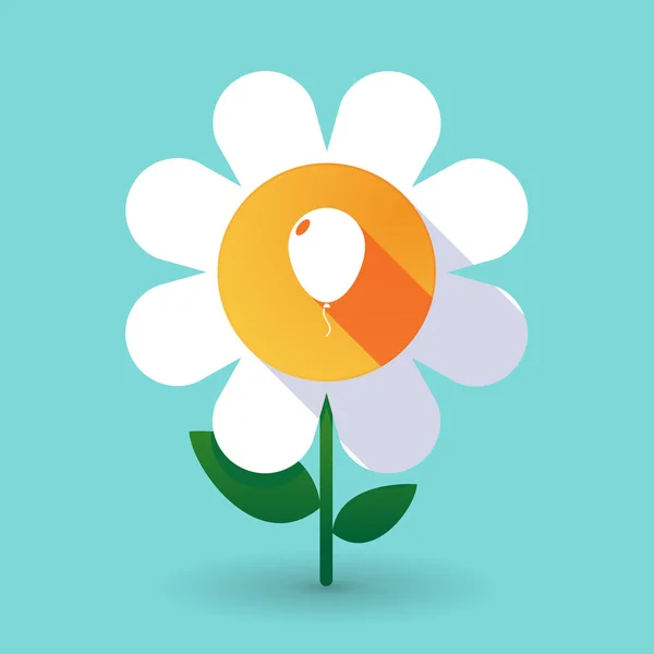 Lange schaduw daisy bloem met een ballon — Stockvector