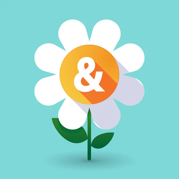 Lange schaduw daisy bloem met een en-teken — Stockvector