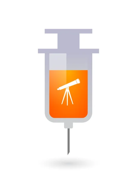 Jeringa aislada con telescopio — Archivo Imágenes Vectoriales