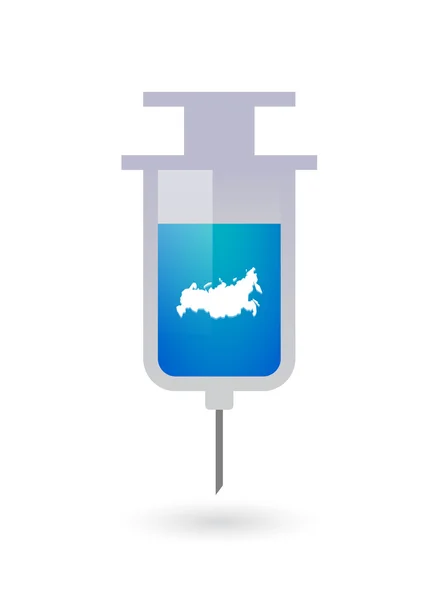 孤立的注射器与俄罗斯地图 — 图库矢量图片