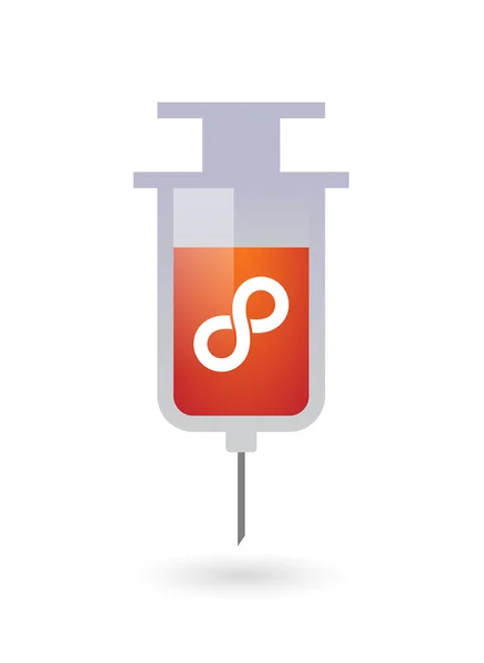 Isolated  syringe with an infinite sign — Stock Vector