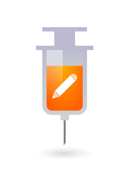 鉛筆で分離された注射器 — ストックベクタ