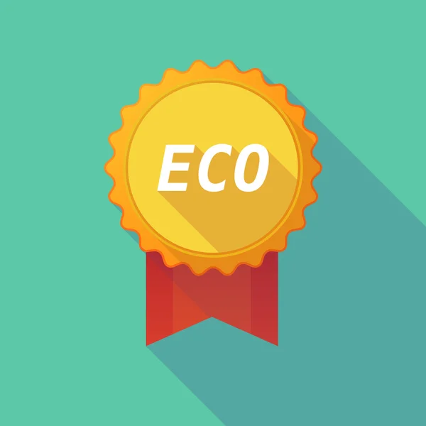 Długi cień odznaka z tekstem Eco — Wektor stockowy