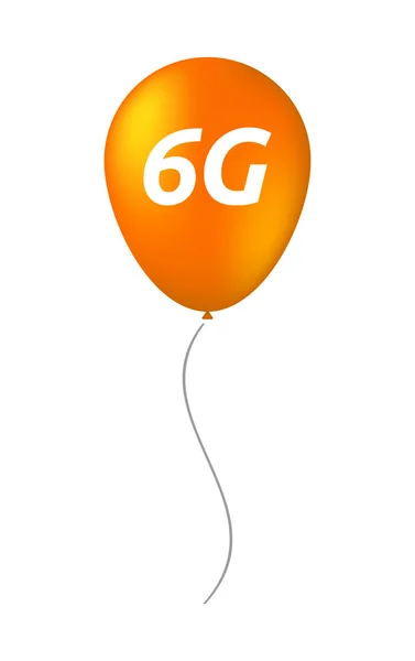 Изолированный шарик с текстом 6G — стоковый вектор