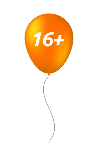 Isolierter Ballon mit dem Text 16+ — Stockvektor