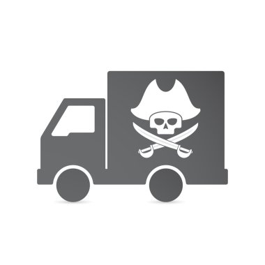Bir korsan kafatası ile izole kamyon