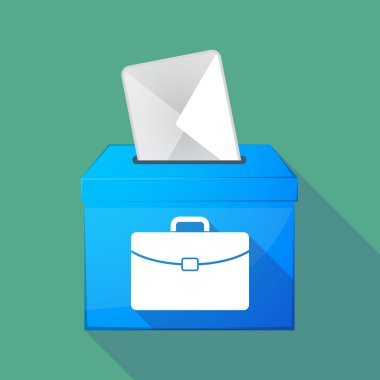 Uzun gölge oy sandığı evrak çantalı