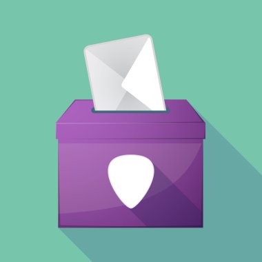 Uzun gölge oy sandığı bir mızrap ile